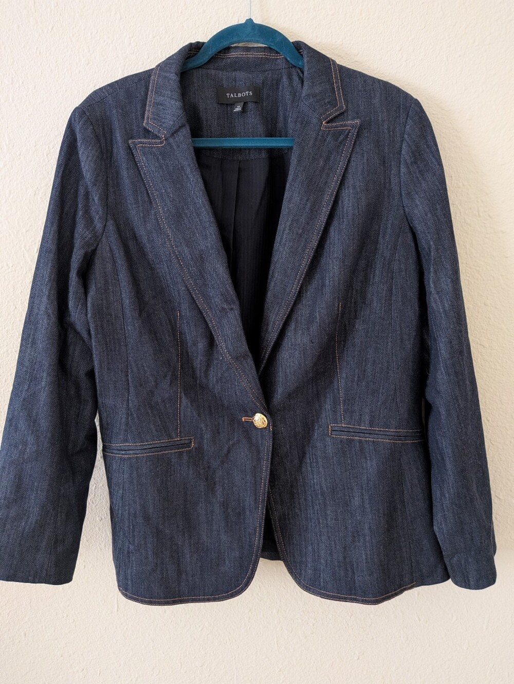 Talbots Denim Lined Blazer Size 12